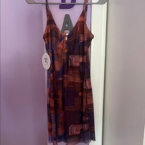 Princess Polly Purple and Brown Mini Dress